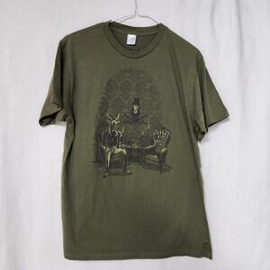 Mens M Threadless T-Shirt Aesthetic Truculency 100% Cotton Green Kneil Melicano
